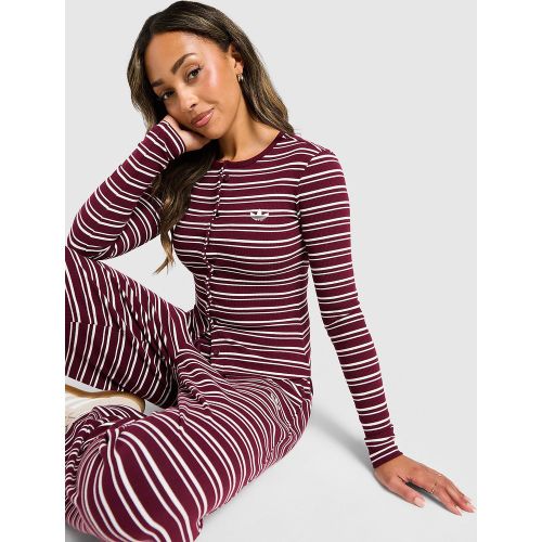 Haut manches longues rayé côtelé Button - - adidas Originals - Modalova
