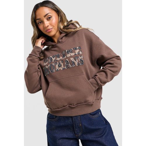 Leopard Boxy Hoodie - - Unlike Humans - Modalova
