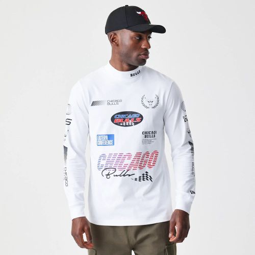T-Shirt à Manches Longues Chicago Bulls MLB Modern Driver Blanc unisex - New Era Cap - Modalova
