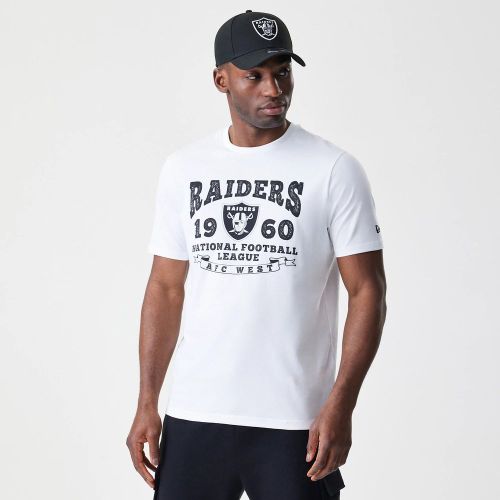 T-Shirt Las Vegas Raiders NFL Stack Arch Logo Blanc unisex - New Era Cap - Modalova