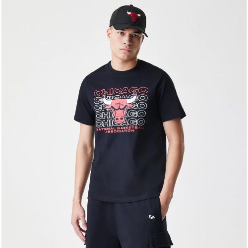 T-Shirt Chicago Bulls NBA Stack Wordmark Noir unisex - New Era Cap - Modalova