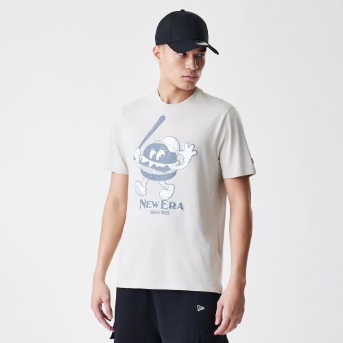 T-Shirt New Era Burger Graphic Crème unisex - New Era Cap - Modalova
