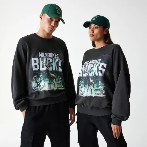 Pull Oversize Washed Milwaukee Bucks NBA Graphic unisex - New Era Cap - Modalova