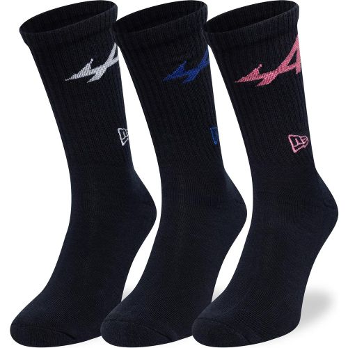 Chaussettes Crew Alpine Racing Alpine Logo en pack de 3 unisex - New Era Cap - Modalova