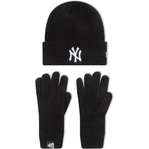 Ensemble bonnet et gants New York Yankees MLB Noir unisex - New Era Cap - Modalova