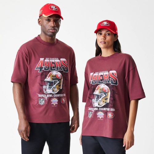 T-shirt Oversize San Francisco 49ers NFL Washed Boxy Rouge foncé unisex - New Era Cap - Modalova