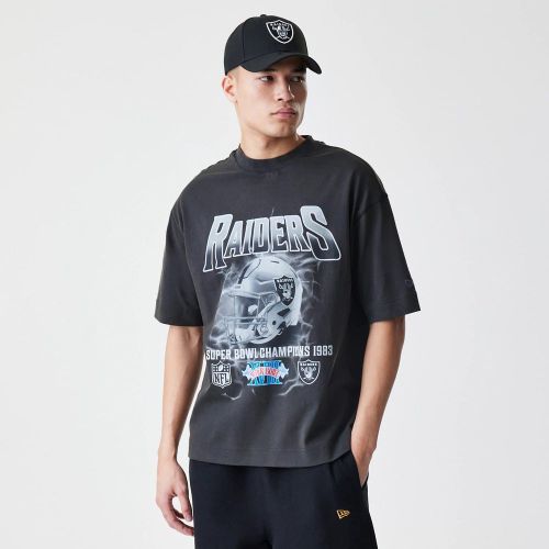 Pull Oversize Délavé Las Vegas Raiders NFL Gris Foncé unisex - New Era Cap - Modalova