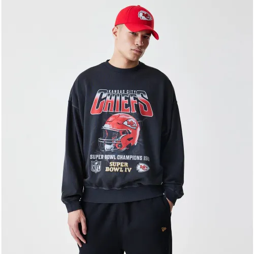 Pull Oversize Délavé Kansas City Chiefs NFL Noir unisex - New Era Cap - Modalova