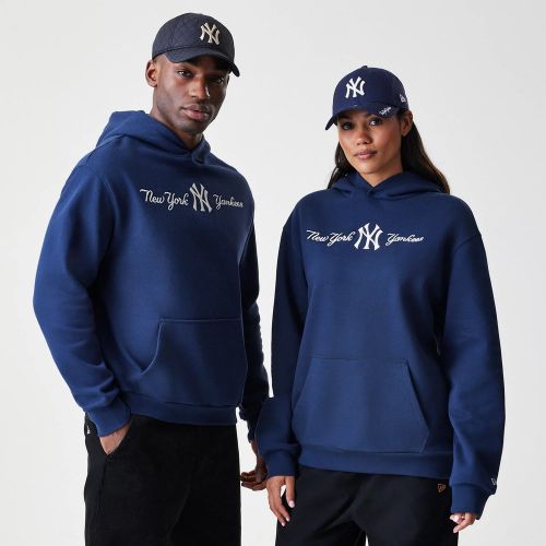 Sweat à capuche Oversize New York Yankees MLB Script Bleu marine unisex - New Era Cap - Modalova