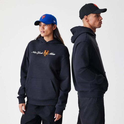 Sweat à Capuche Oversize New York Mets MLB Script Noir unisex - New Era Cap - Modalova