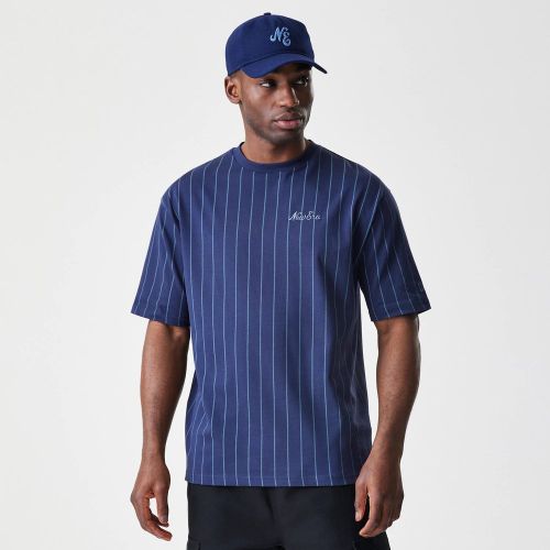 T-shirt Oversize à Rayures New Era Bleu Marine unisex - New Era Cap - Modalova