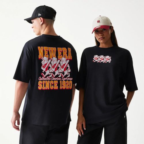 T-shirt Oversize New Era Baseball Graphisme Vaches Noir unisex - New Era Cap - Modalova
