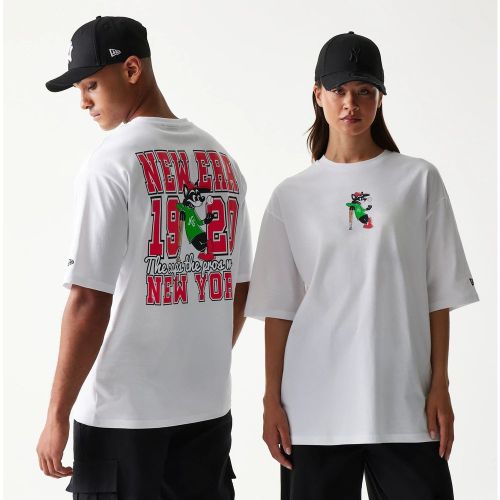T-shirt Oversize New Era Baseball Graphisme Chat Blanc unisex - New Era Cap - Modalova