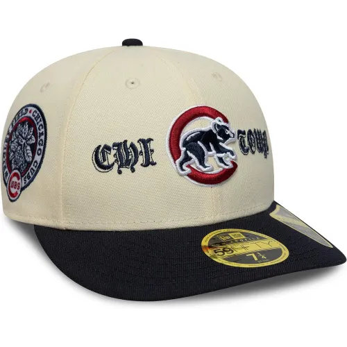 Casquette 59FIFTY Fitted Low Profile Chicago Cubs Cooperstown Crème unisex - New Era Cap - Modalova