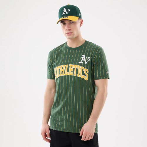 T-shirt Pinstripe Athletics MLB Vert Foncé unisex - New Era Cap - Modalova