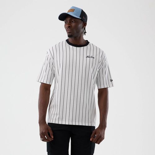 T-shirt Oversize à Rayures New Era Blanc & Noir unisex - New Era Cap - Modalova