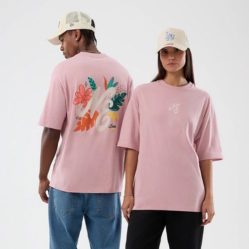 T-shirt Oversize New Era Floral Graphic Rose Pastel unisex - New Era Cap - Modalova