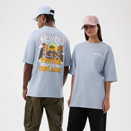 T-shirt Oversize New Era Fun Block Party Graphic Bleu Pastel unisex - New Era Cap - Modalova
