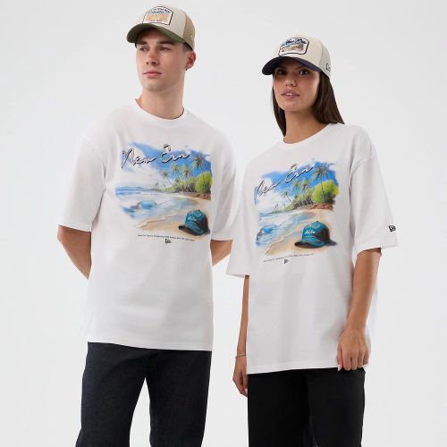 T-shirt Oversize New Era Beach Graphic Blanc unisex - New Era Cap - Modalova