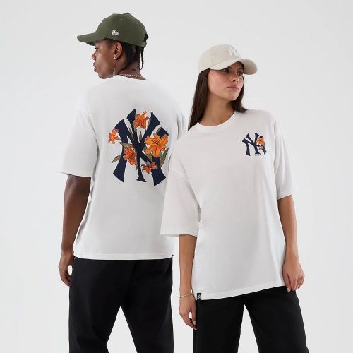 T-shirt Oversize Floral New York Yankees MLB Blanc unisex - New Era Cap - Modalova