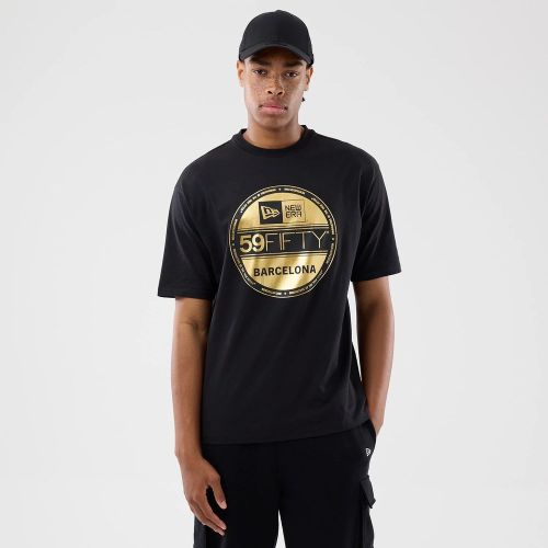 T-shirt Oversize New Era Sticker Barcelona Noir unisex - New Era Cap - Modalova