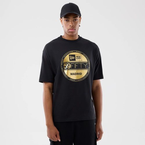 T-shirt Oversize New Era Sticker Madrid Noir unisex - New Era Cap - Modalova