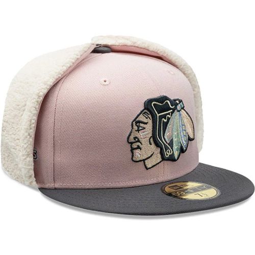 Casquette 59FIFTY Fitted Dogear Chicago Blackhawks Patch Rose pastel unisex - New Era Cap - Modalova