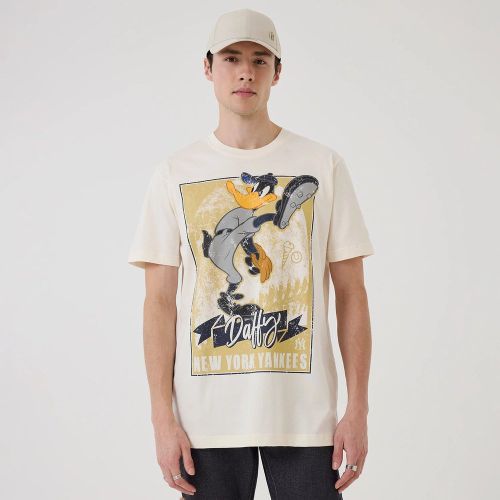 T-shirt New York Yankees MLB X Looney Tunes Daffy Duck Crème unisex - New Era Cap - Modalova