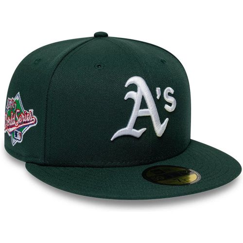 Casquette 59FIFTY Fitted Athletics MLB Sidepatch Vert foncé unisex - New Era Cap - Modalova