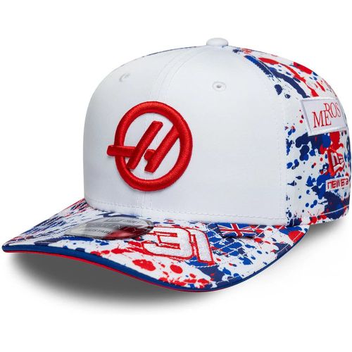 Casquette 9SEVENTY Stretch Snap TGR Haas F1 Esteban Ocon Silverstone Race Special Blanc unisex - New Era Cap - Modalova