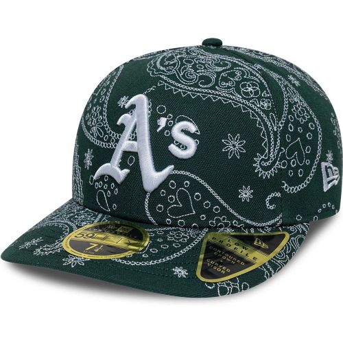Casquette 59FIFTY Fitted Low Profile en paisley Athletics MLB vert unisex - New Era Cap - Modalova