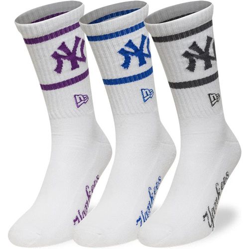 Lot de 3 Paires de Chaussettes New York Yankees MLB Blanc unisex - New Era Cap - Modalova