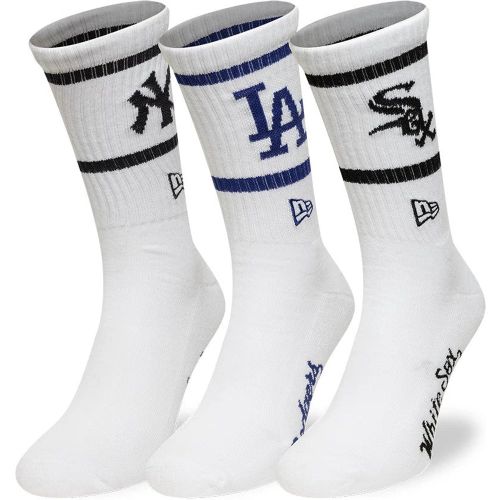 Lot de 3 Paires de Chaussettes MLB Multi Team Blanc unisex - New Era Cap - Modalova