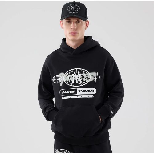 Sweat à capuche Oversize New York Yankees MLB Logo Noir unisex - New Era Cap - Modalova