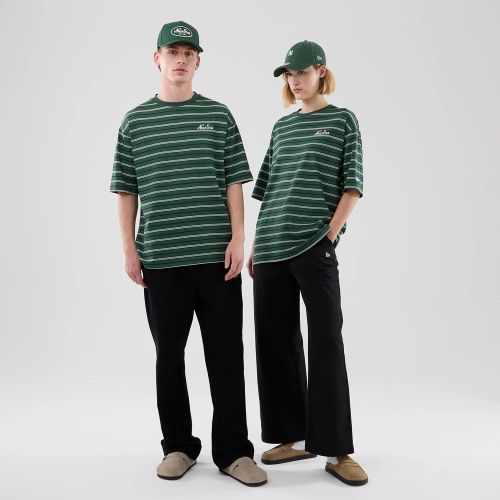 T-shirt Oversize à Rayures New Era Vert Foncé unisex - New Era Cap - Modalova