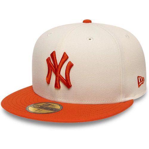 Casquette 59FIFTY Fitted NY Yankees League Essential Crème & Orange unisex - New Era Cap - Modalova