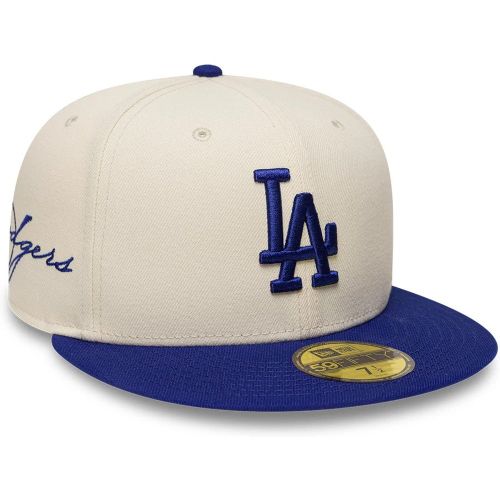 Casquette 59FIFTY Fitted Script Côté LA Dodgers MLB Crème unisex - New Era Cap - Modalova