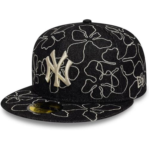 Casquette 59FIFTY Fitted Jean Floral New York Yankees MLB Noir unisex - New Era Cap - Modalova