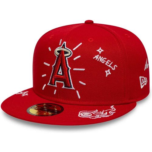 Casquette 59FIFTY Fitted Scribble LA Angels MLB Rouge unisex - New Era Cap - Modalova