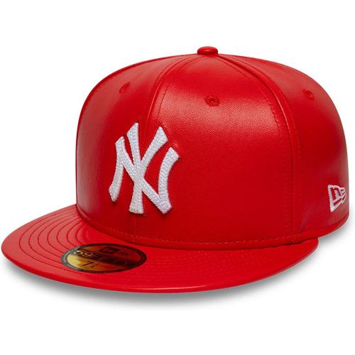Casquette 59FIFTY Fitted Cuir New York Yankees MLB Rouge unisex - New Era Cap - Modalova