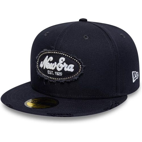 Casquette 59FIFTY Fitted New Era Gem Patch Distress Bleu Marine unisex - New Era Cap - Modalova