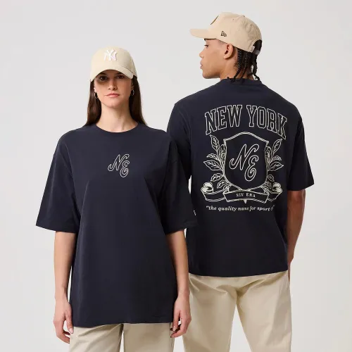 T-shirt Oversize New Era Crest Graphic Bleu marine unisex - New Era Cap - Modalova