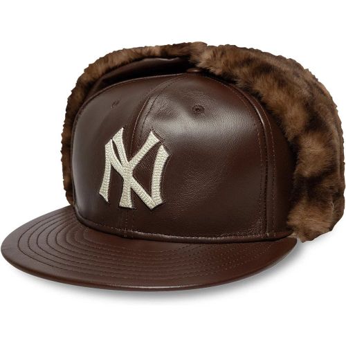 Casquette 59FIFTY Fitted Dogear New York Yankees MLB Cuir Marron unisex - New Era Cap - Modalova