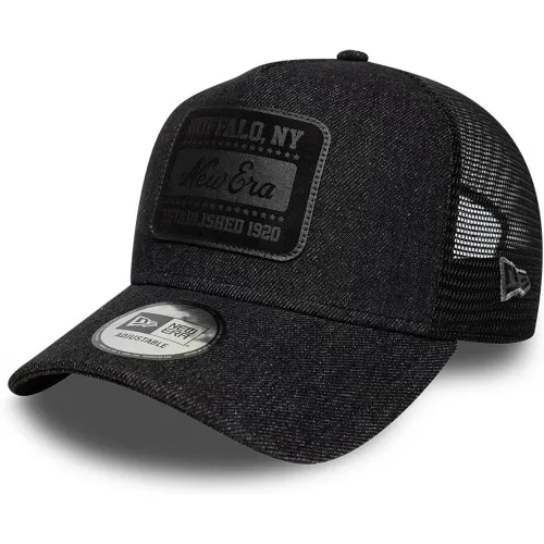Casquette 9FORTY A-Frame Trucker New Era Patch Denim Noir unisex - New Era Cap - Modalova
