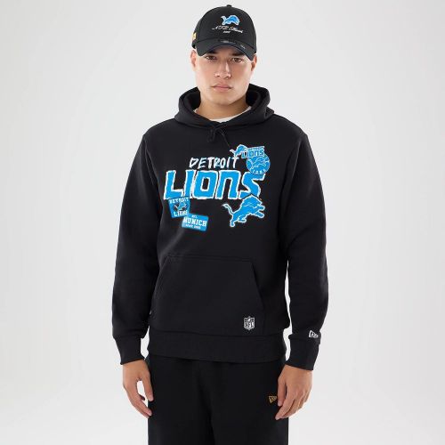 Sweat à capuche Detroit Lions NFL Patch Noir unisex - New Era Cap - Modalova