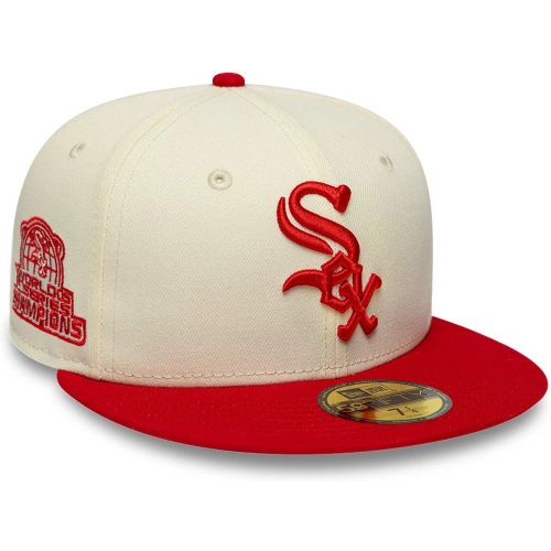 Casquette 59FIFTY Fitted Chicago White Sox MLB Chrome Scarlet Crème unisex - New Era Cap - Modalova