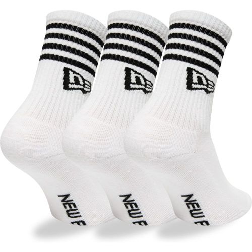 Chaussettes Blanches - Lot de 3 - New Era Stripe unisex - New Era Cap - Modalova