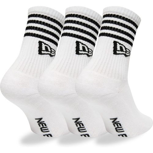 Chaussettes Blanches - Lot de 3 - New Era Stripe unisex - New Era Cap - Modalova