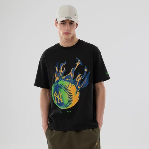 T-shirt Oversize On Fire New York Yankees MLB noir unisex - New Era Cap - Modalova
