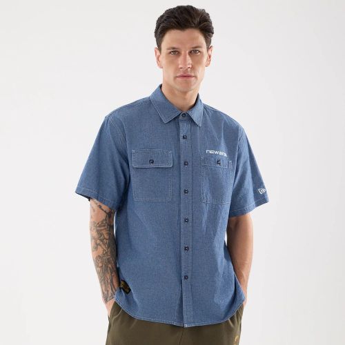 Chemises à Manches courtes New Era Originators Chambray Bleu foncé unisex - New Era Cap - Modalova